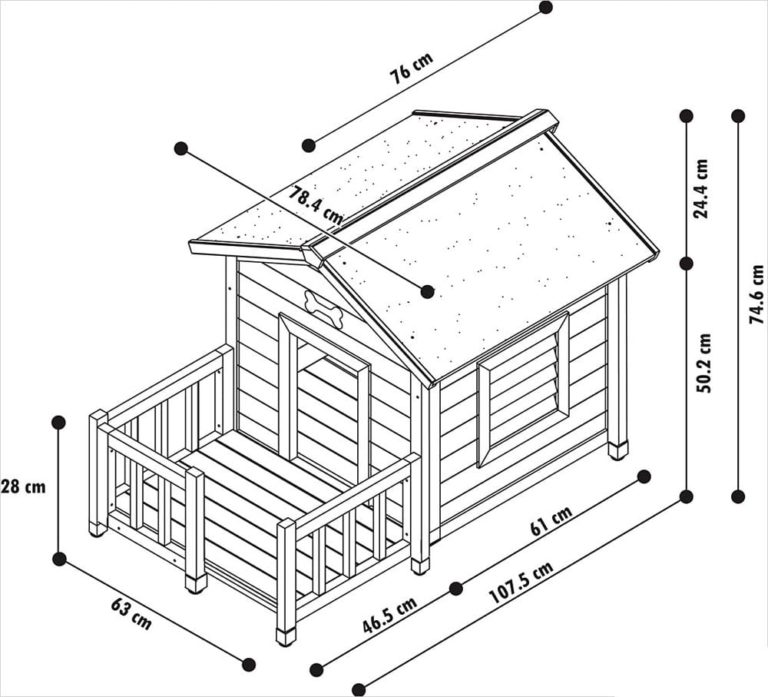 Размер будки для немецкой овчарки чертеж с размерами в вольере
